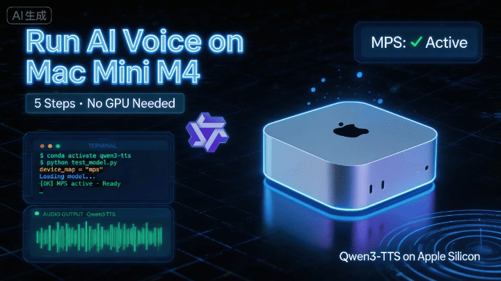 在 Mac Mini M4 上跑 Qwen3-TTS 完全指南｜从零开始，5步搞定